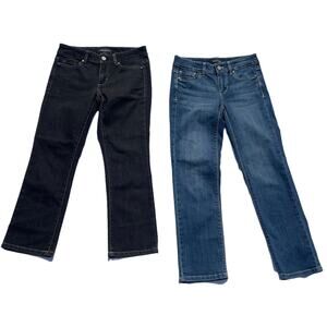 White House Black Market Blanc Crop Jeans 00 Blue Black Lot of 2